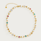 Rainbow Bead Pearl Necklace