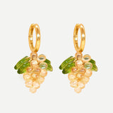 Yellow Grape Beaded Earrings