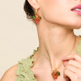 Raspberry Beaded Earrings