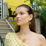 Apricot Beaded Earrings
