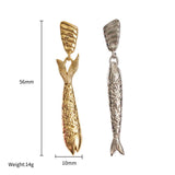 Asymmetric Fish Drop Earrings