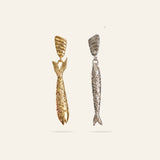 Asymmetric Fish Drop Earrings