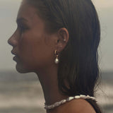 Tranquillity Pearl Hoops Earrings