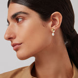 Shell Pearl Hoop Earrings