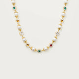 Rainbow Bead Pearl Necklace
