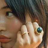 Coral Pearl Openness Ring
