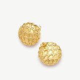 Round Textured Stud Earrings