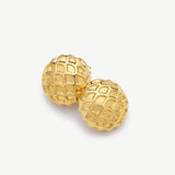 Round Textured Stud Earrings