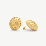 Round Textured Stud Earrings