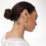 Round Textured Stud Earrings