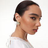 Round Textured Stud Earrings