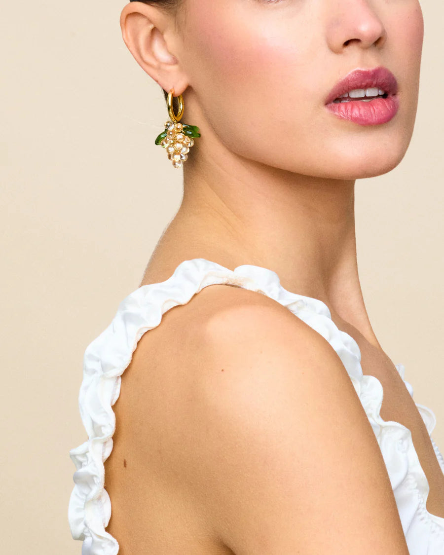 Yellow Grape Beaded Earrings