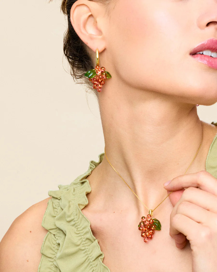 Raspberry Beaded Earrings