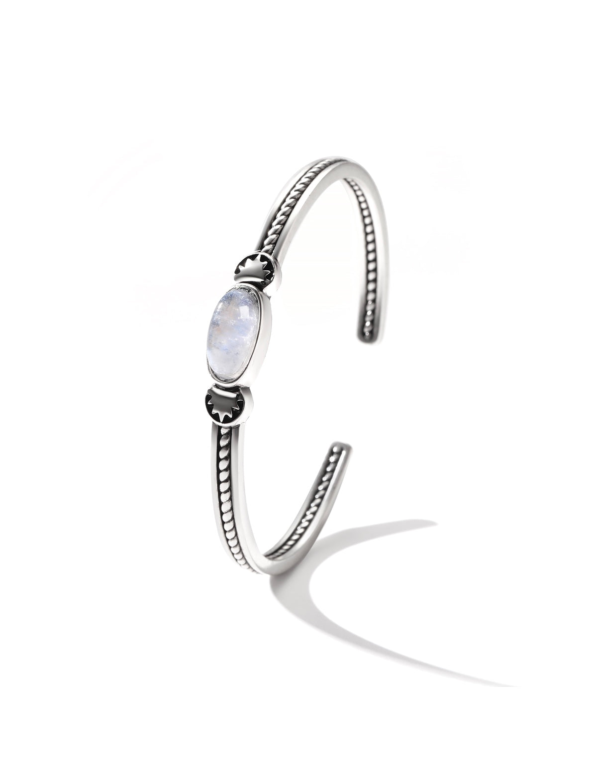 Celestial Crescent Moonstone Bracelet