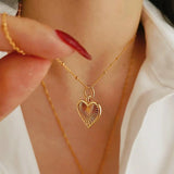 Ridge Heart Pendant Necklace