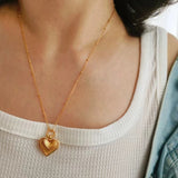 Ridge Heart Pendant Necklace