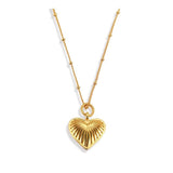 Ridge Heart Pendant Necklace