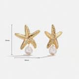 Starfish Shape Pearls Earrings