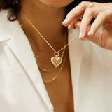 Ridge Heart Pendant Necklace
