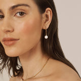 Selene Round Pearl Drop Earrings