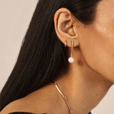 Selene Round Pearl Drop Earrings
