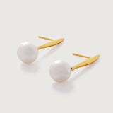 Selene Round Pearl Drop Earrings