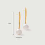 Selene Round Pearl Drop Earrings