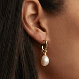 Tranquillity Pearl Hoops Earrings