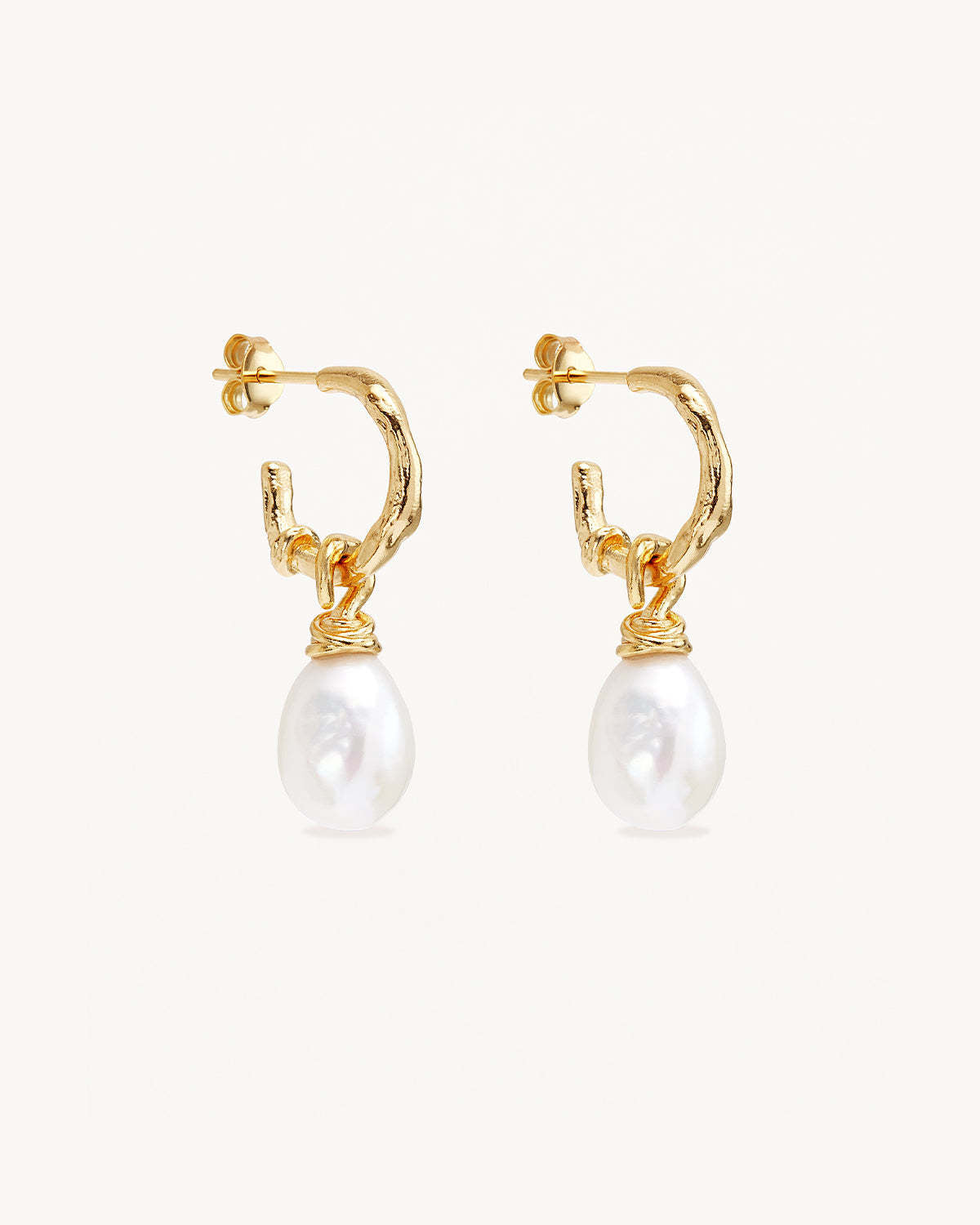 Tranquillity Pearl Hoops Earrings