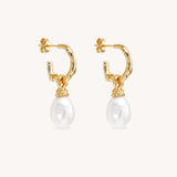 Tranquillity Pearl Hoops Earrings
