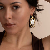 Irregular Shape Pearl Drop Earrings