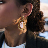 Irregular Shape Pearl Drop Earrings