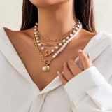 Pearl Decor Chain Layered Necklace