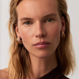 Dome Double Ridge Hoop Earrings