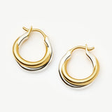 Two Tone Entwine Hoop Earrings