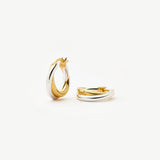 Two Tone Entwine Hoop Earrings