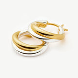 Two Tone Entwine Hoop Earrings